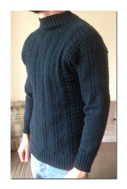 Filey Gansey knitted by Carolyn Hobbs