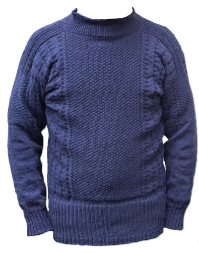 Seahouses Pattern in Navy Wool